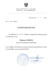 Tłumacz przysięgły Iława Waldemar Nehring